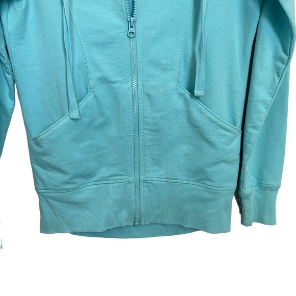 Z by Zella Aqua/Turquoise Full Zip Hoodie w/Two Side Pockets Tab Zip Cover Sz XS - Picture 6 of 13